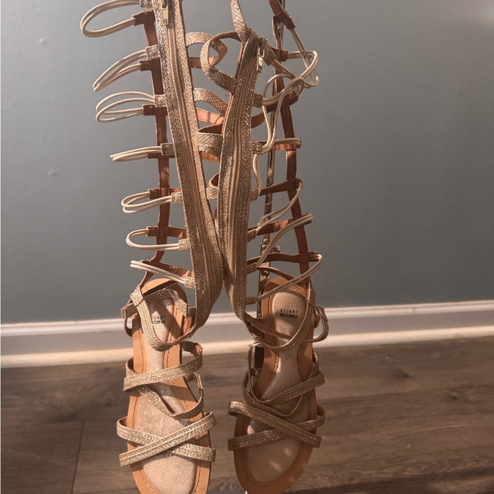 Stuart Weitzman Gold Gladiator Sandals